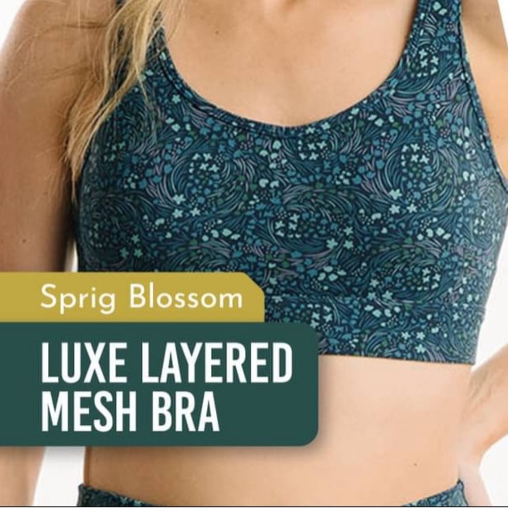 ZYIA Sprig Blossom Luxe Mesh Bra (size L NWT)